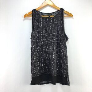 Guess "CHAINLINK" Tank Top black Silver Gray Women's Size M
